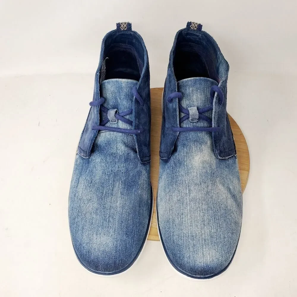UGG Freamon Chukka Boots Mens 13 Stone Washed Denim‎ Blue Lace Up Shoes